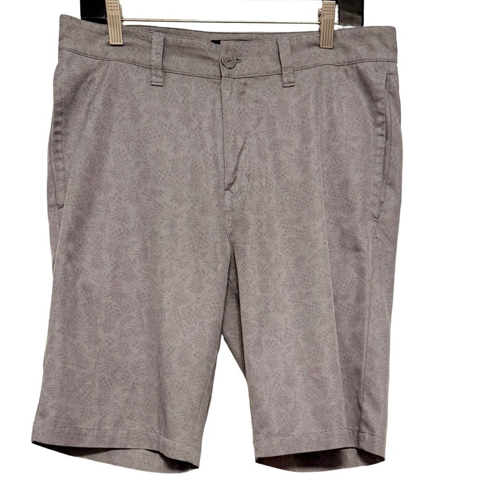 Travis Mathew Shorts Mens 33 Grey Pineapple Print Golf Performance Casual Summer